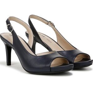 Life Stride Flex Peep-toe Heels Black Size 9